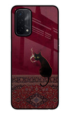 Midnight Cat Oppo A74 5G Glass Case