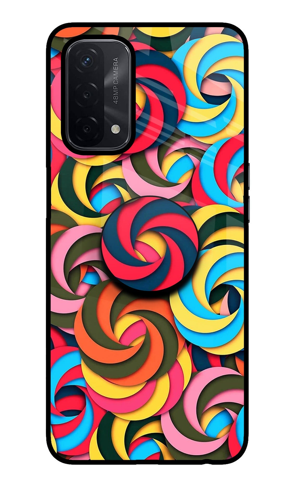 Spiral Pattern Oppo A74 5G Glass Case