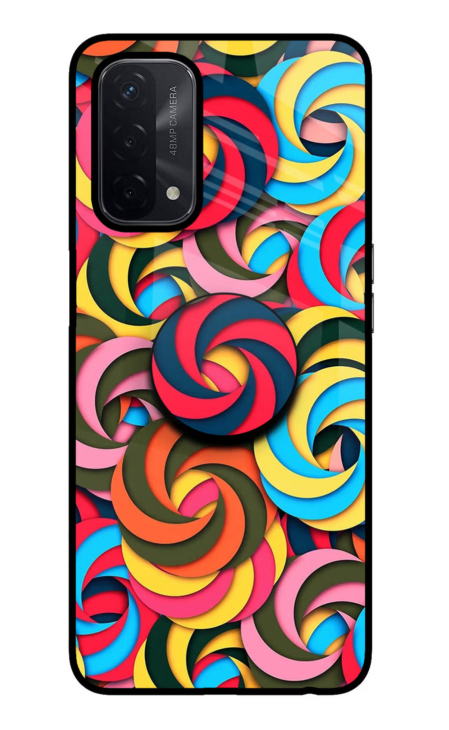 Spiral Pattern Oppo A74 5G Pop Case, Glass case