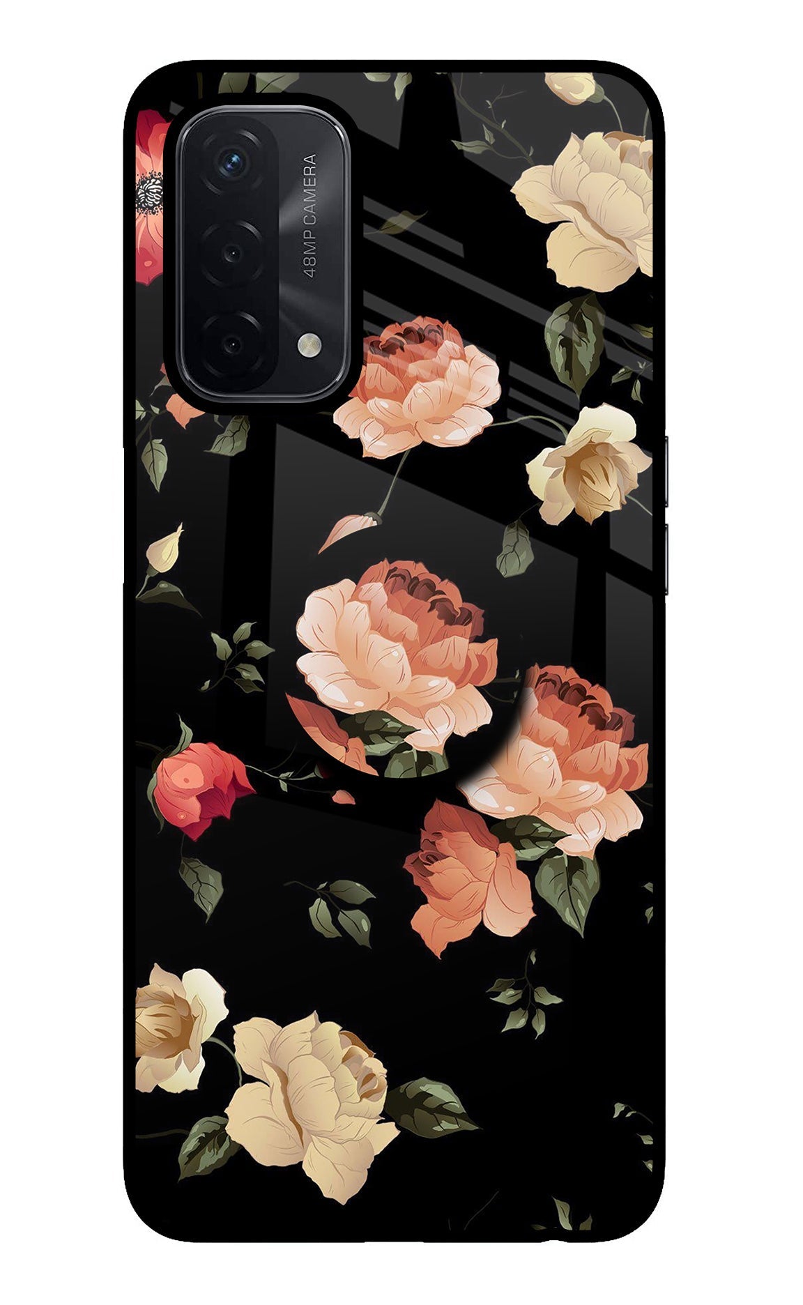 Flowers Oppo A74 5G Glass Case