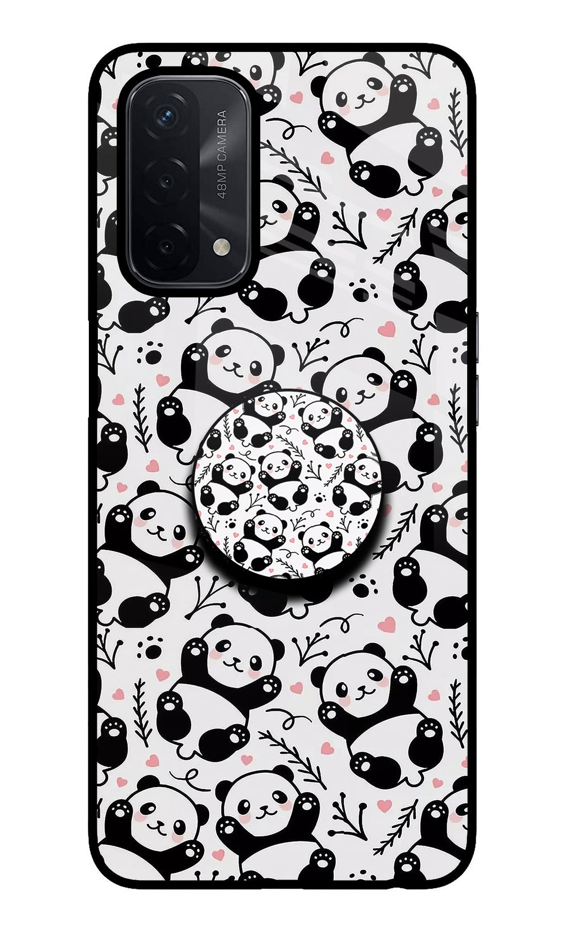 Cute Panda Oppo A74 5G Glass Case