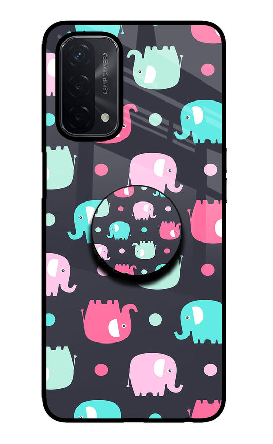 Baby Elephants Oppo A74 5G Glass Case