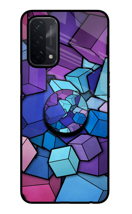 Cubic Abstract Oppo A74 5G Glass Case