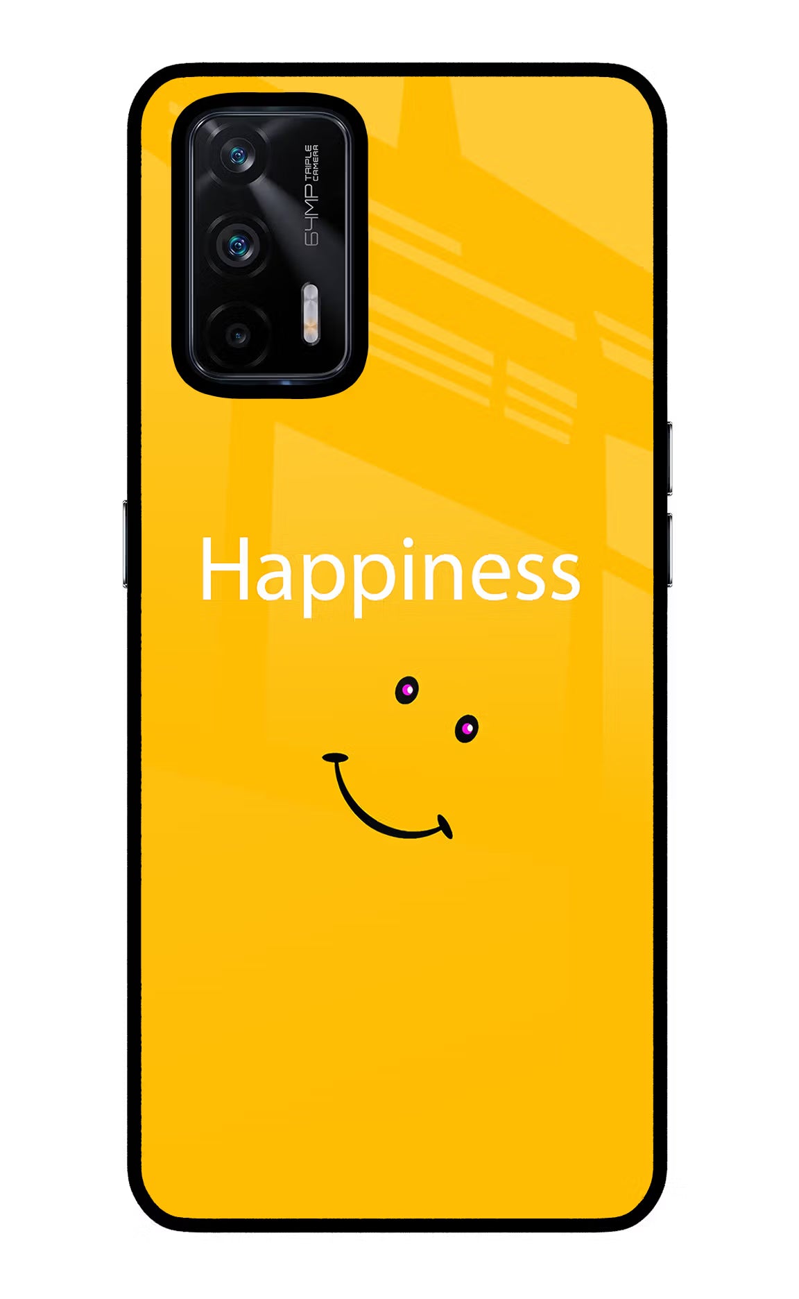 Happiness With Smiley Realme X7 Max Glass Case Back Cover by Casekaro
