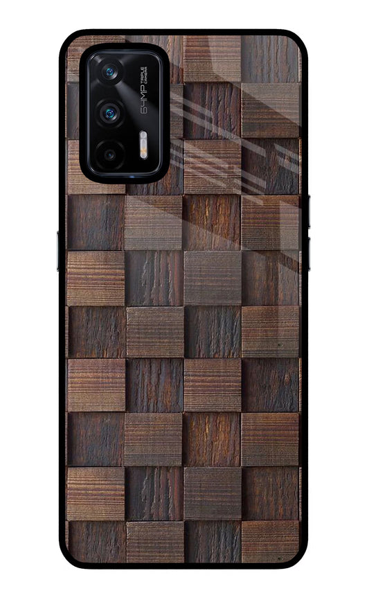 Wooden Cube Design Realme X7 Max Glass Case