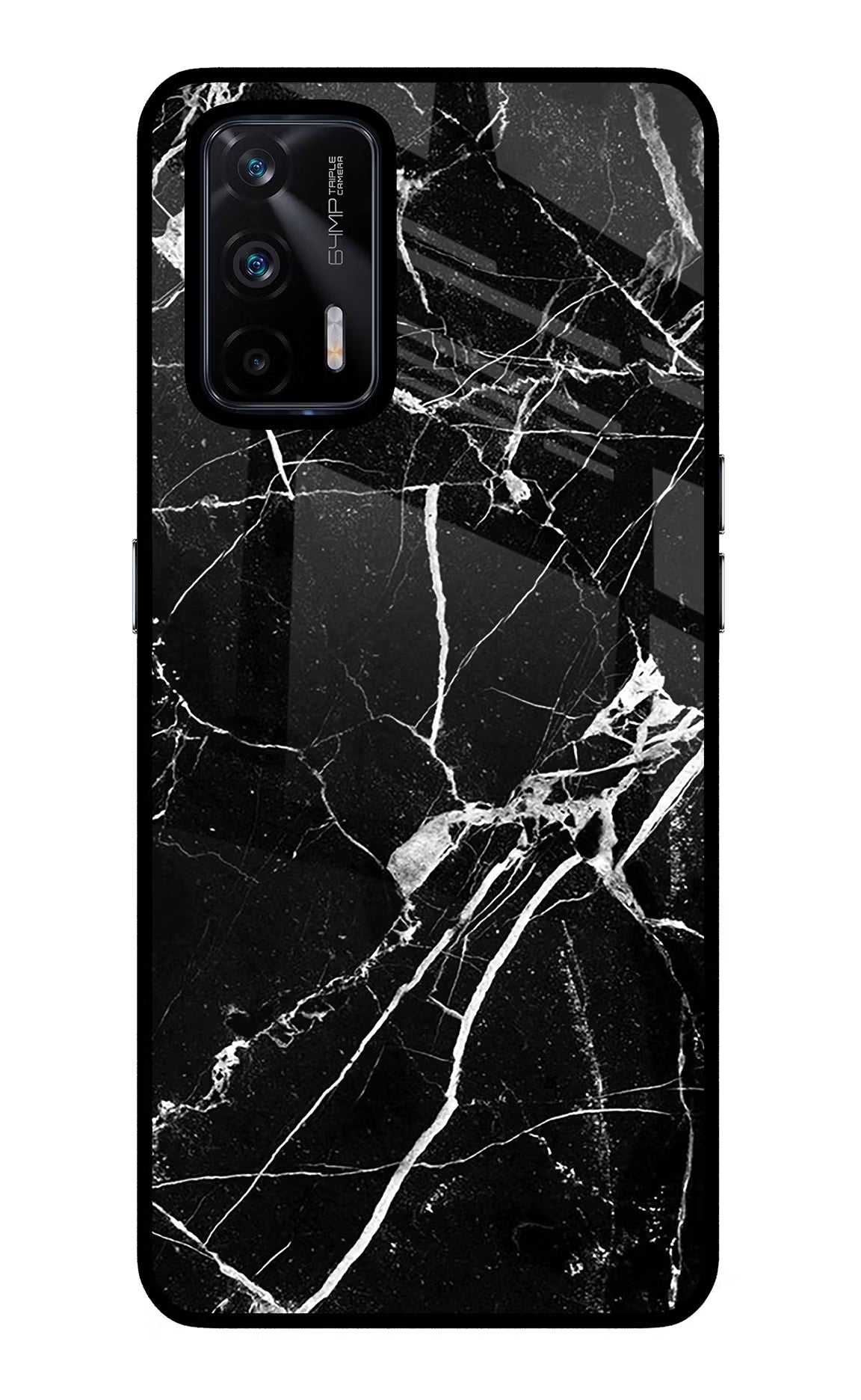 Black Marble Pattern Realme X7 Max Glass Case