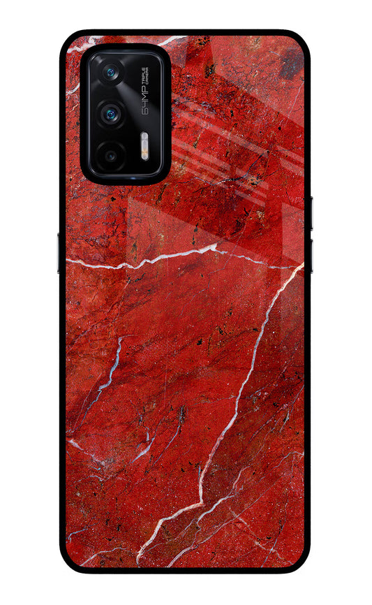 Red Marble Design Realme X7 Max Glass Case