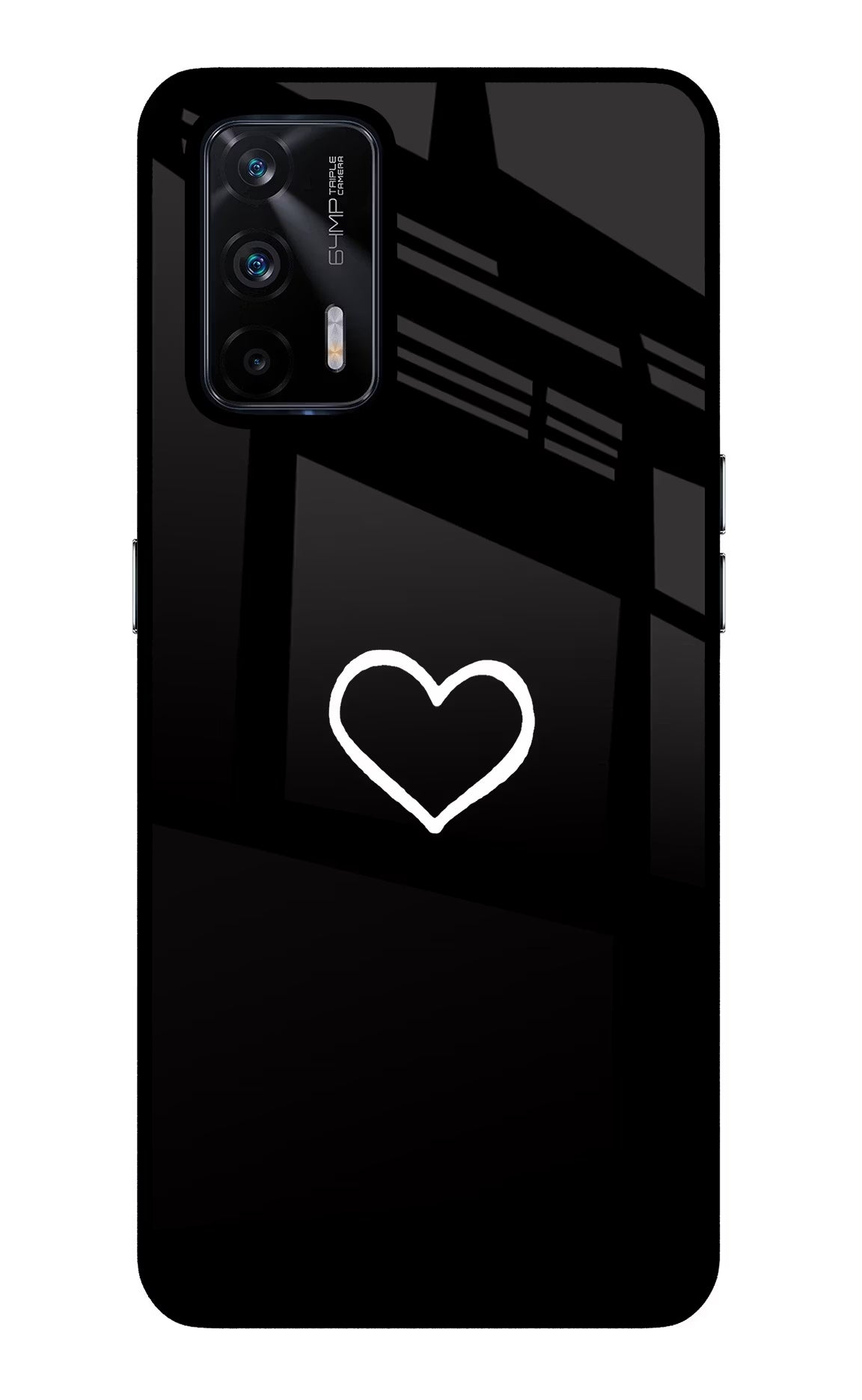 Heart Realme X7 Max Glass Case Back Cover by Casekaro