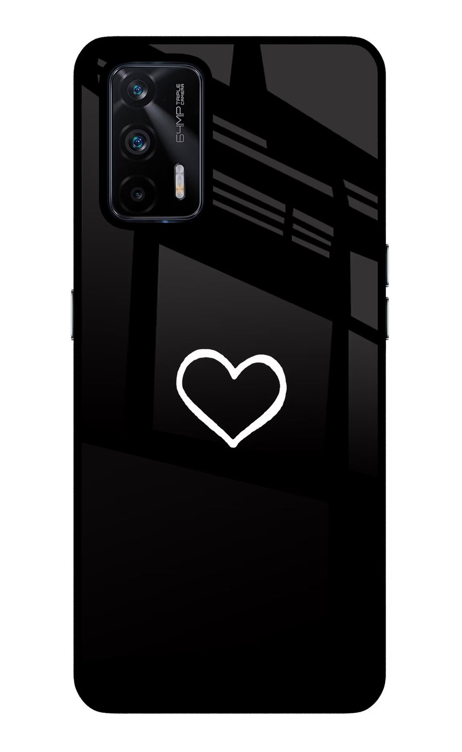 Heart Realme X7 Max Back Cover, Glass case