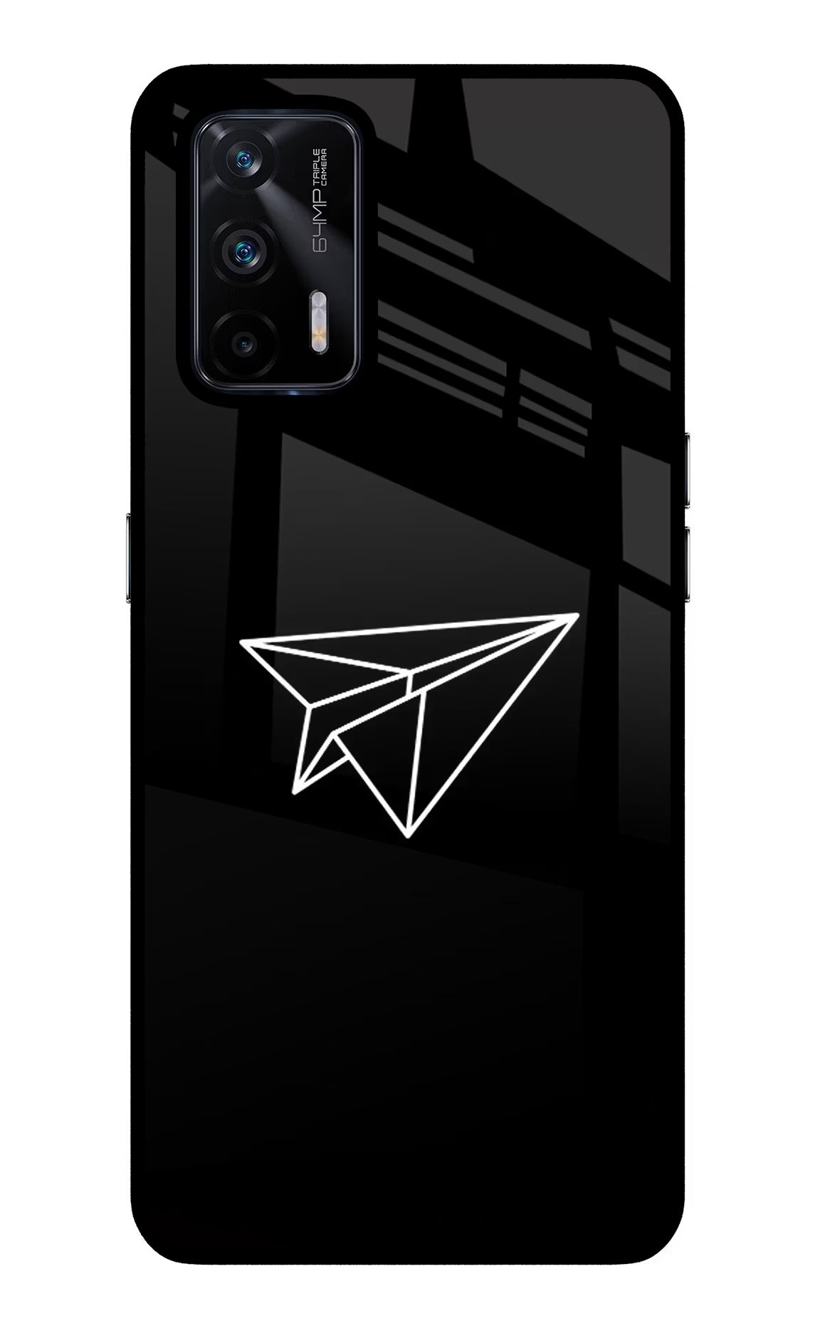 Paper Plane White Realme X7 Max Glass Case