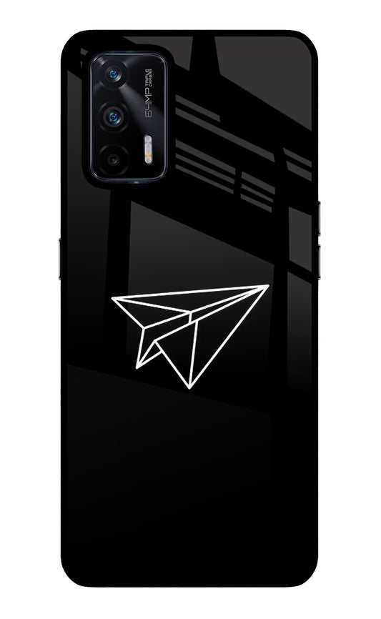 Paper Plane White Realme X7 Max Glass Case