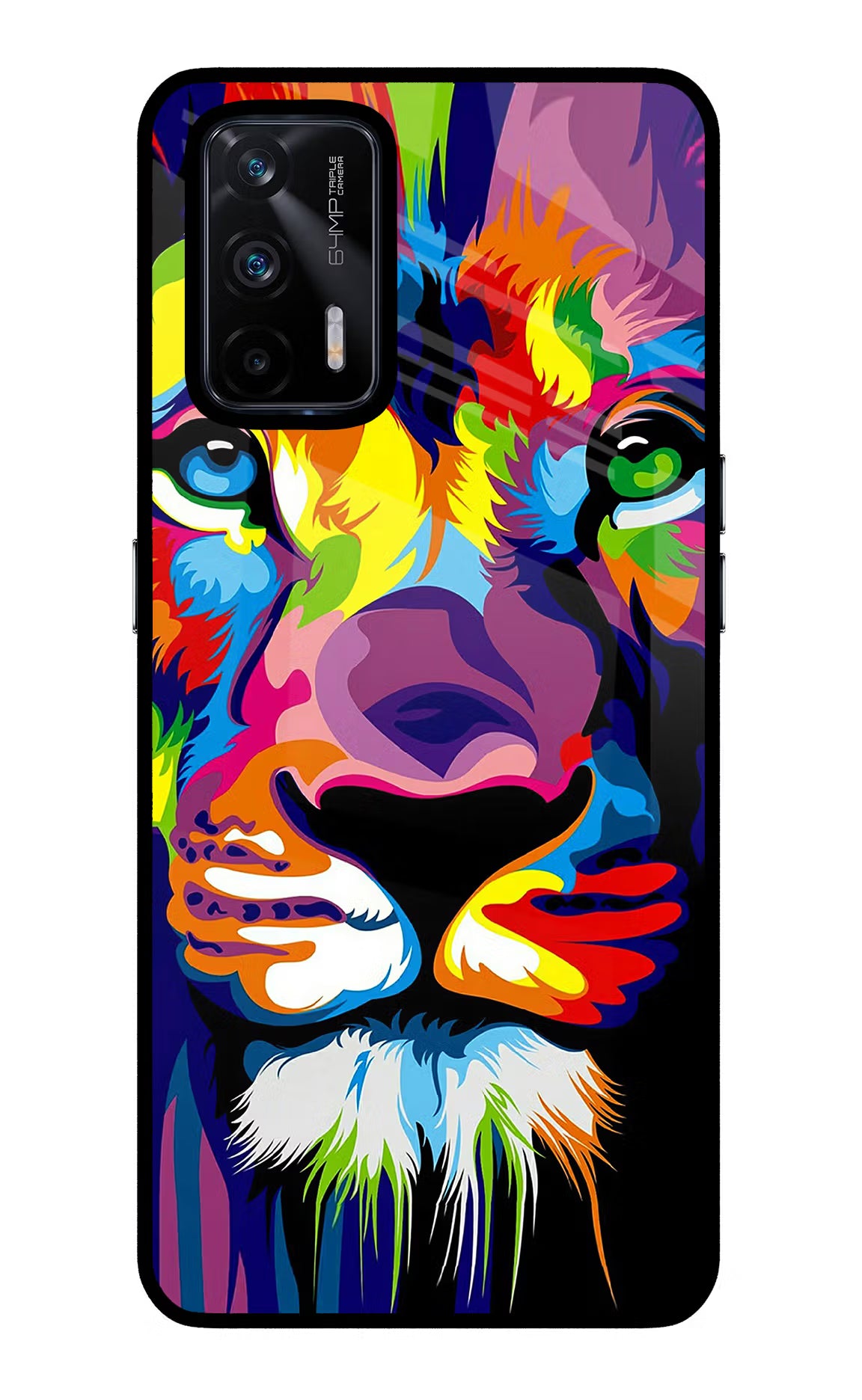 Lion Realme X7 Max Glass Case Back Cover by Casekaro