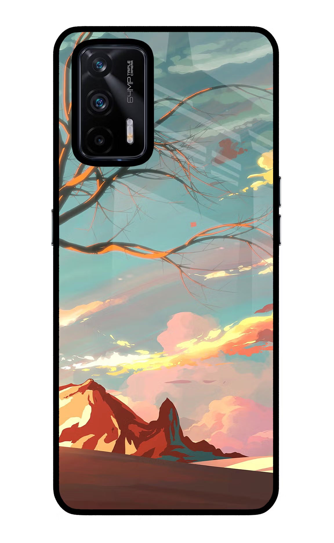 Scenery Realme X7 Max Glass Case Back Cover by Casekaro