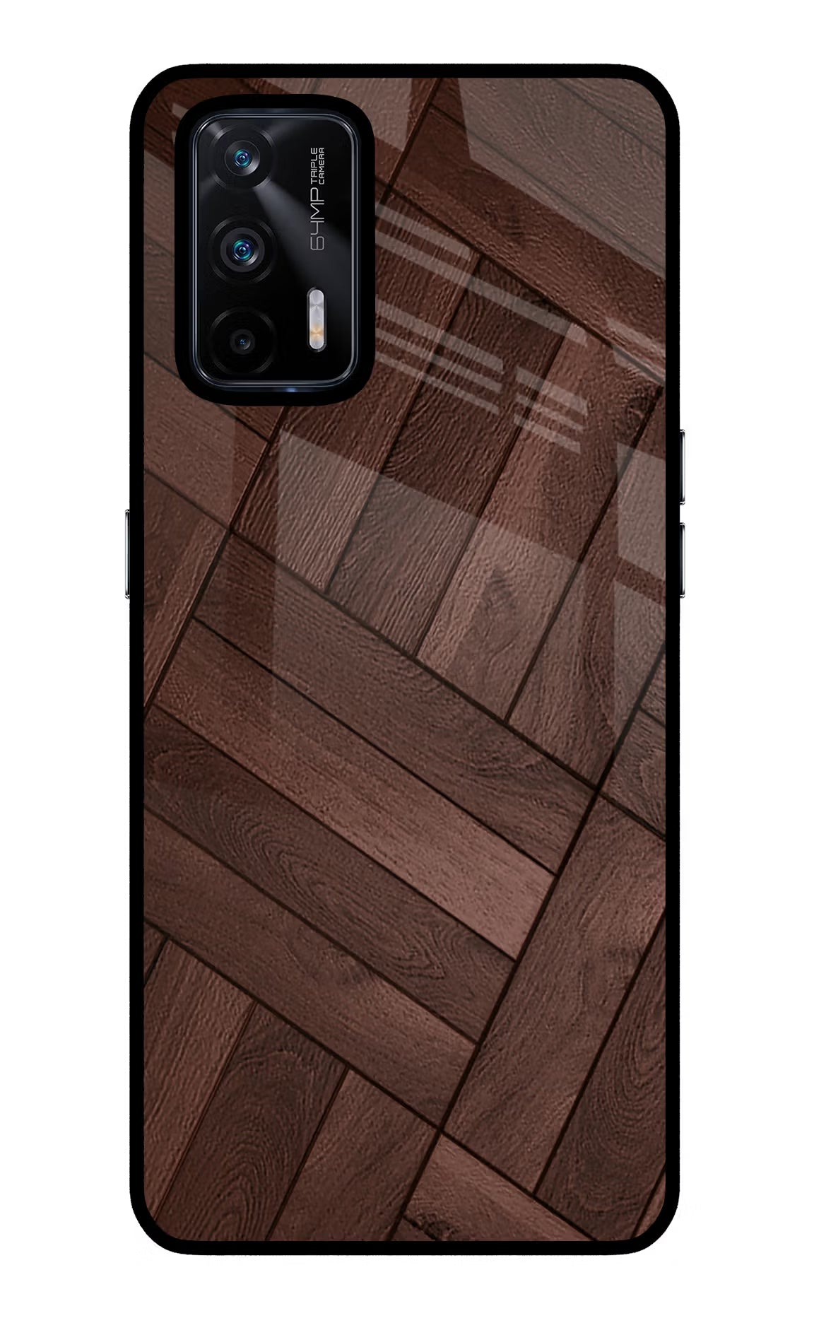 Wooden Texture Design Realme X7 Max Glass Case