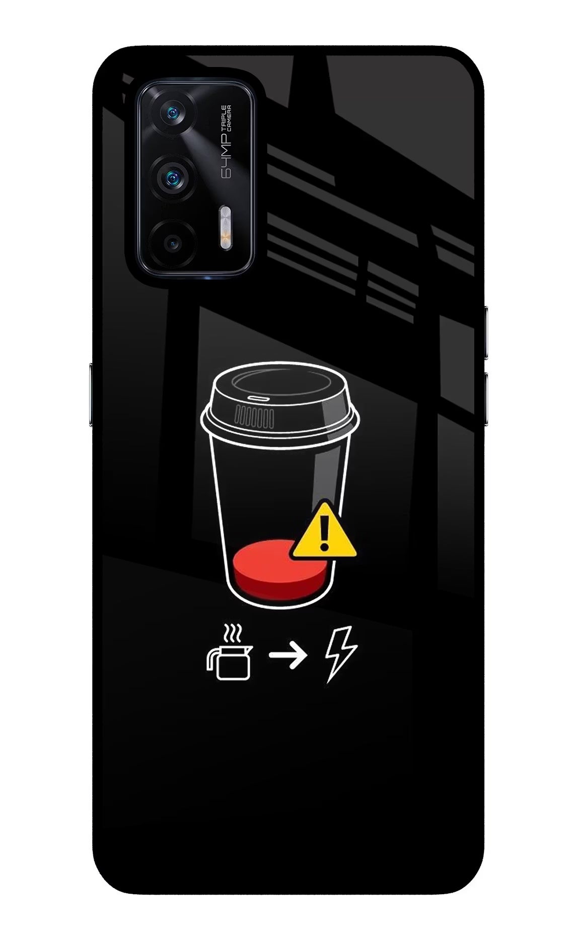Coffee Realme X7 Max Glass Case Back Cover by Casekaro