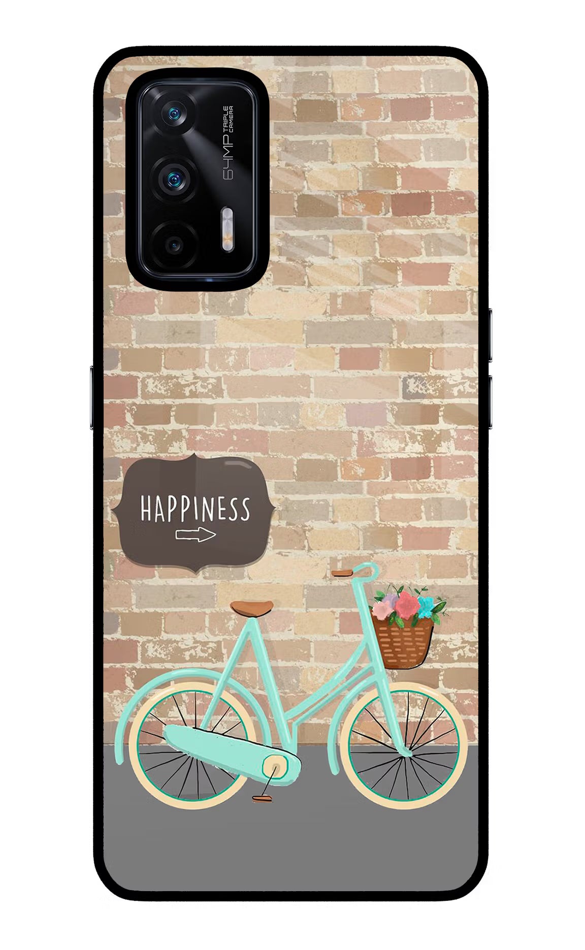 Happiness Artwork Realme X7 Max Glass Case Back Cover by Casekaro