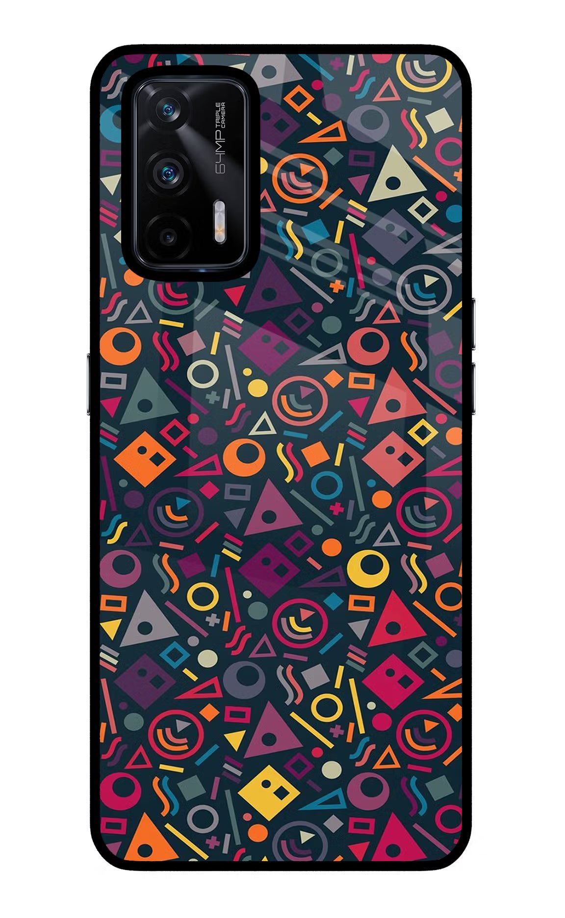 Geometric Abstract Realme X7 Max Glass Case Back Cover by Casekaro