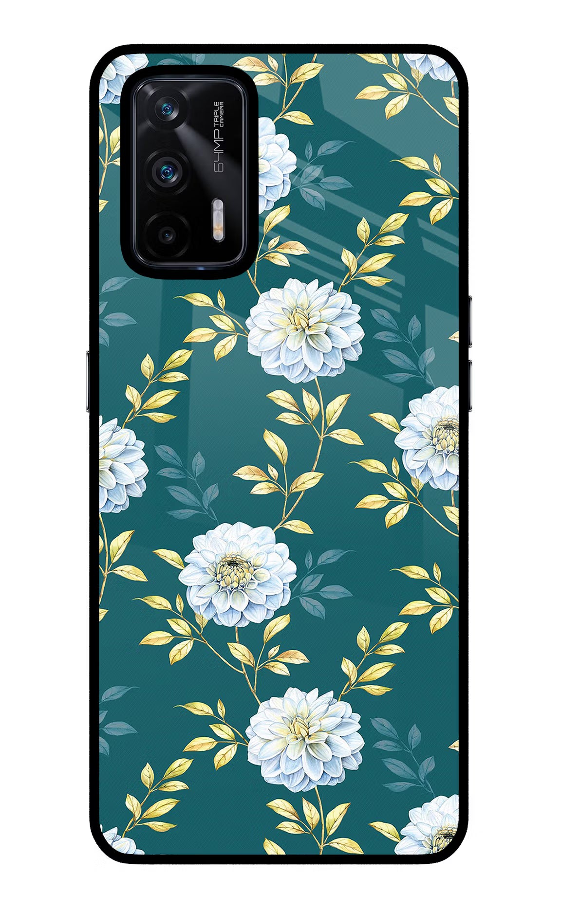 Flowers Realme X7 Max Glass Case