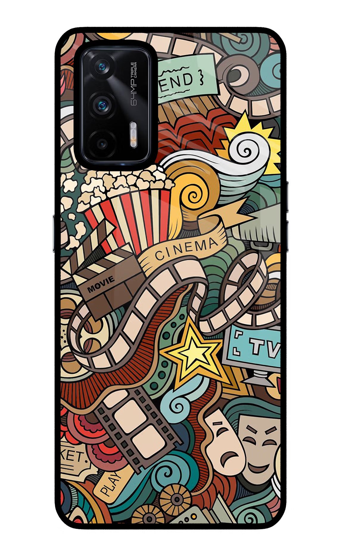 Cinema Abstract Realme X7 Max Glass Case Back Cover by Casekaro