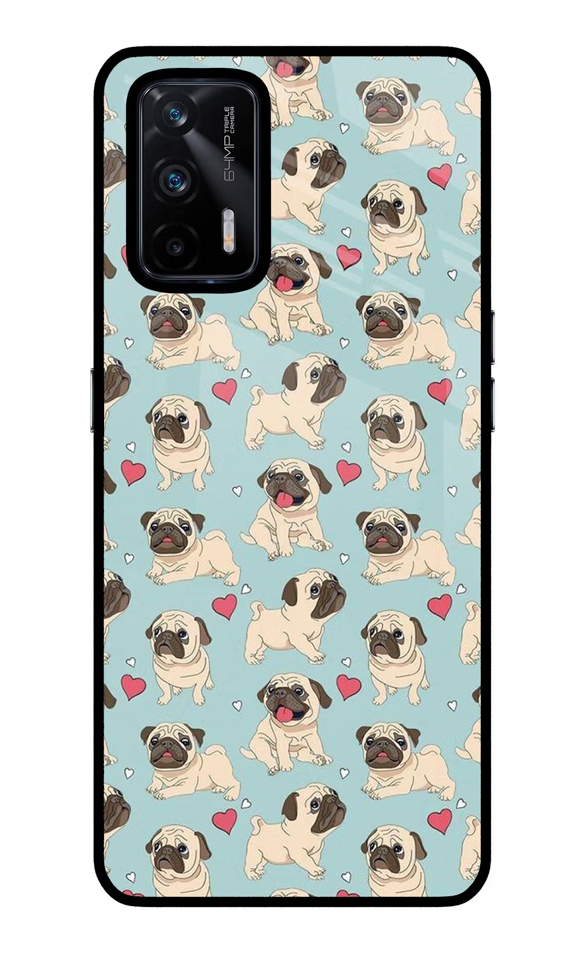 Pug Dog Realme X7 Max Glass Case Back Cover by Casekaro