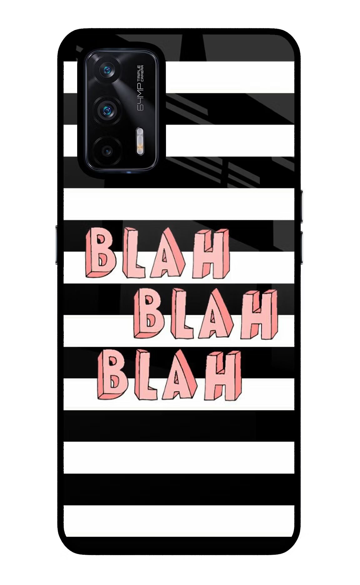 Blah Blah Blah Realme X7 Max Glass Case Back Cover by Casekaro