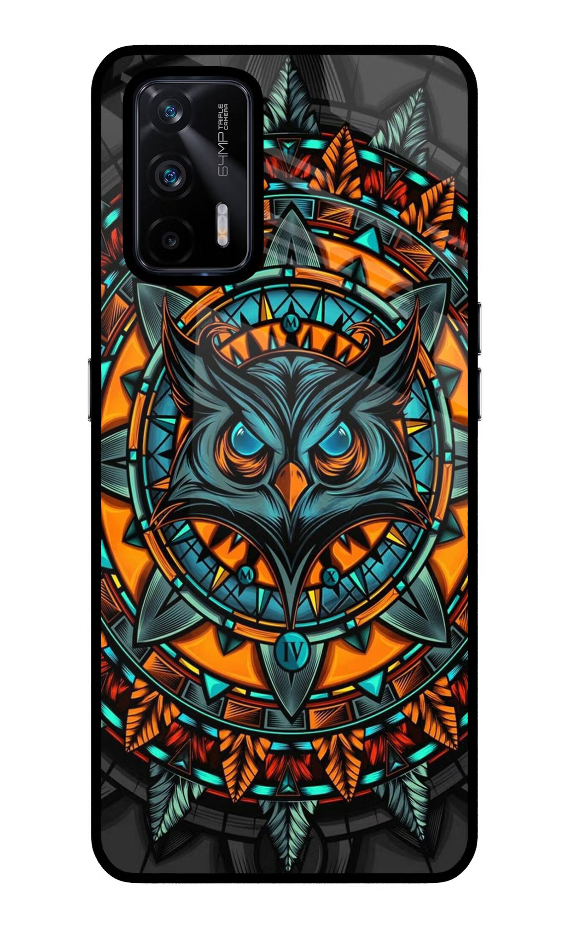 Angry Owl Art Realme X7 Max Glass Case