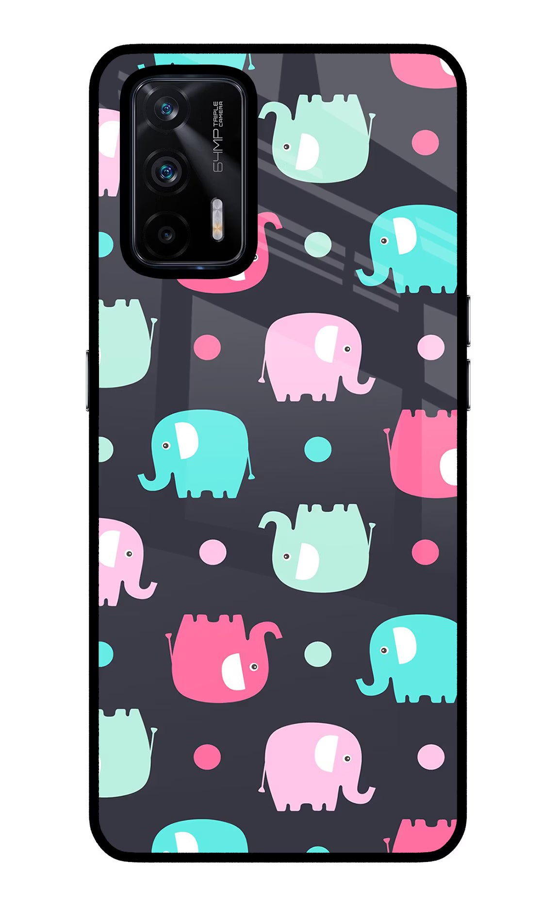 Elephants Realme X7 Max Glass Case Back Cover by Casekaro