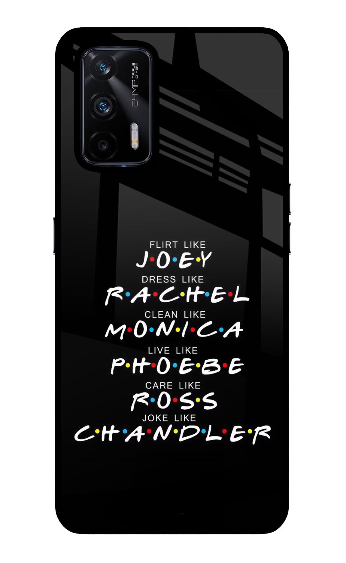 FRIENDS Character Realme X7 Max Glass Case Back Cover by Casekaro