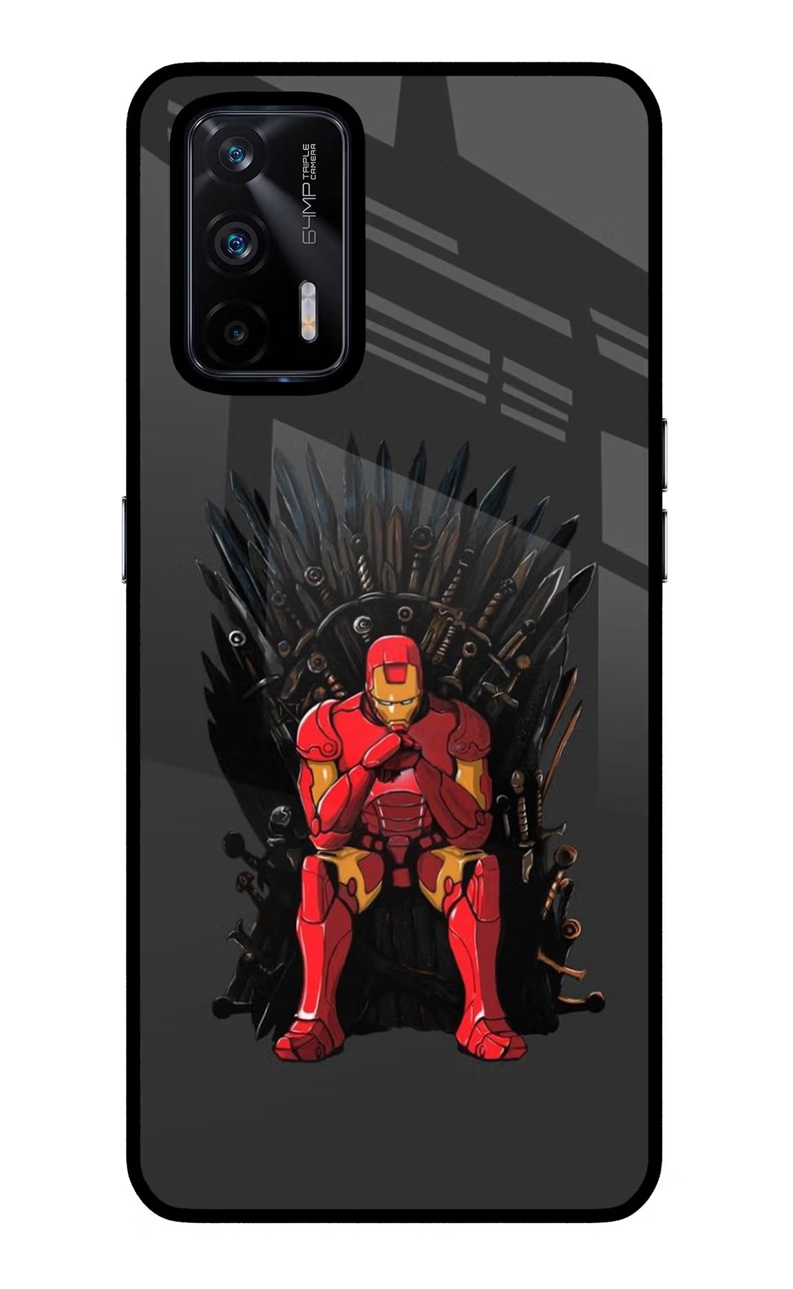 Ironman Throne Realme X7 Max Glass Case Back Cover by Casekaro