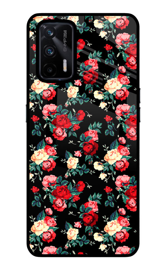 Rose Pattern Realme X7 Max Glass Case