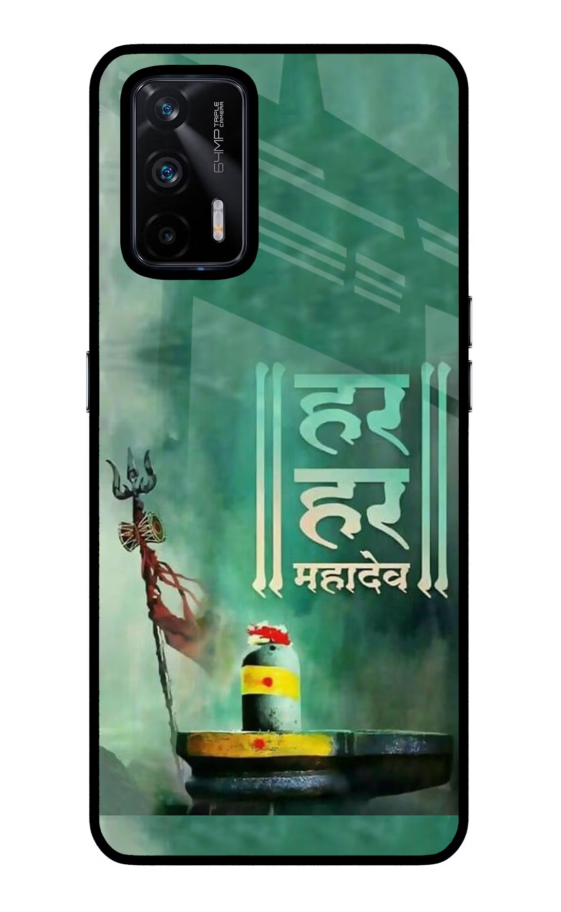 Har Har Mahadev Shivling Realme X7 Max Glass Case Back Cover by Casekaro