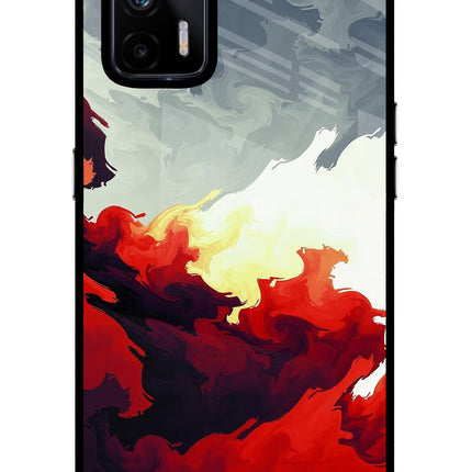 Fire Cloud Realme X7 Max Glass Case Back Cover by Casekaro