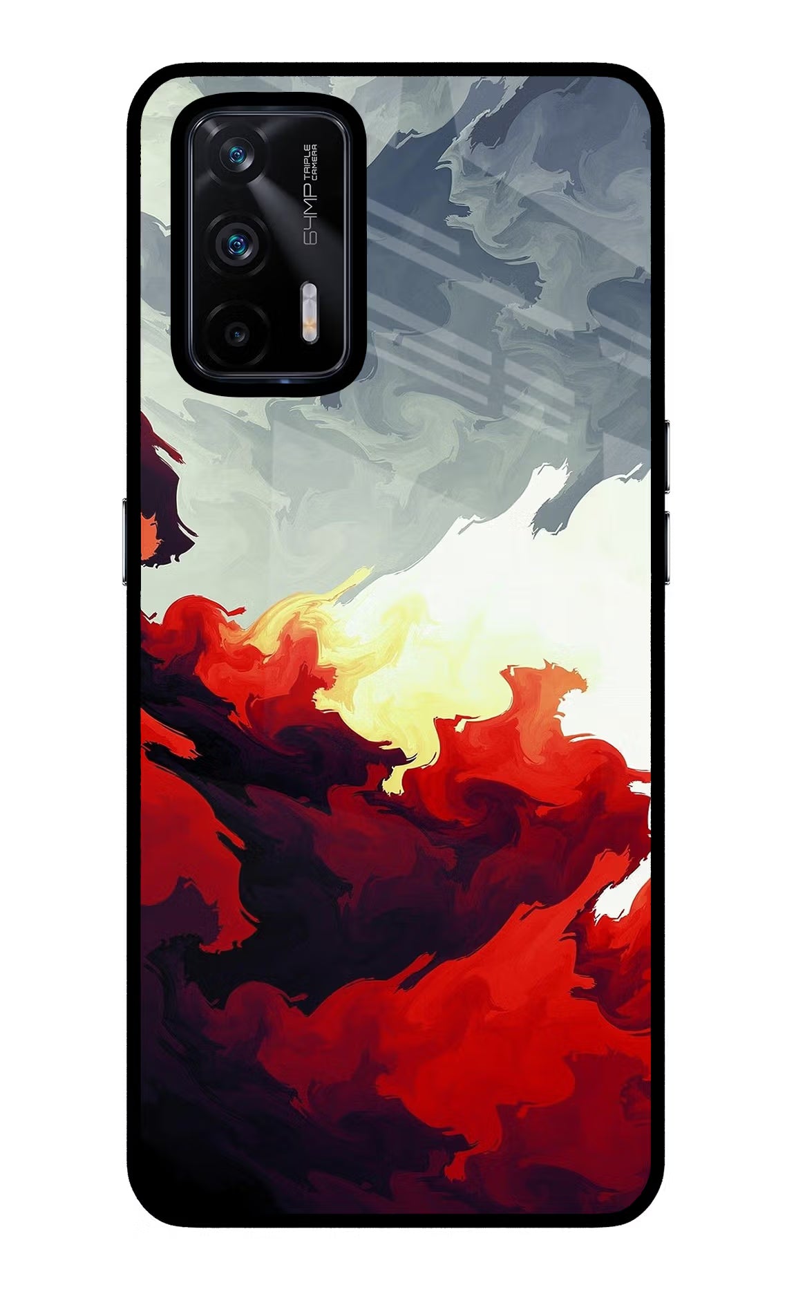 Fire Cloud Realme X7 Max Glass Case Back Cover by Casekaro