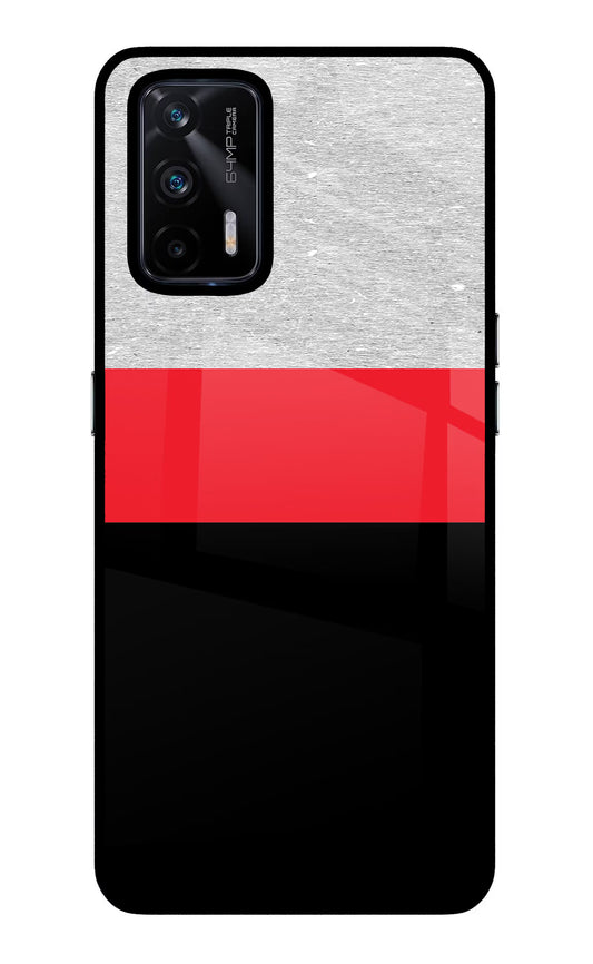 Tri Color Pattern Realme X7 Max Glass Case