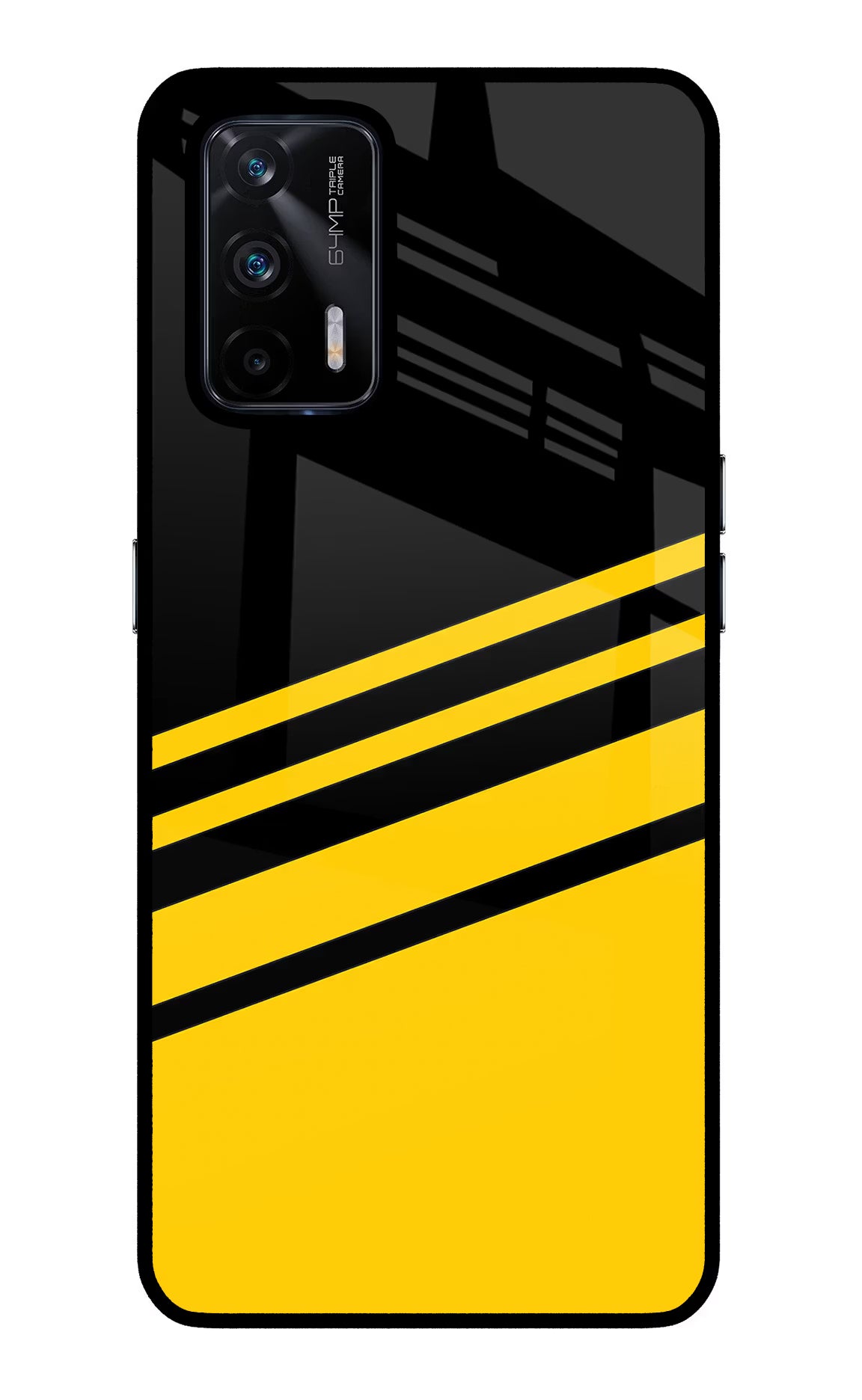 Yellow Shades Realme X7 Max Glass Case Back Cover by Casekaro