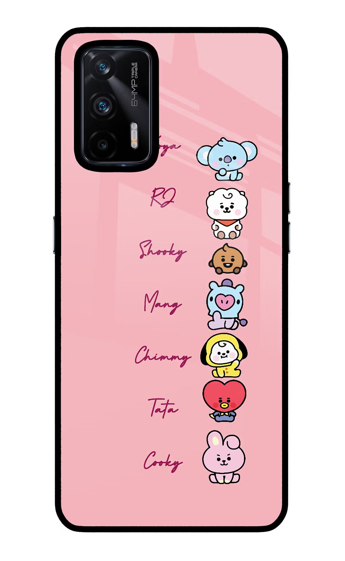 BTS names Realme X7 Max Glass Case Back Cover by Casekaro