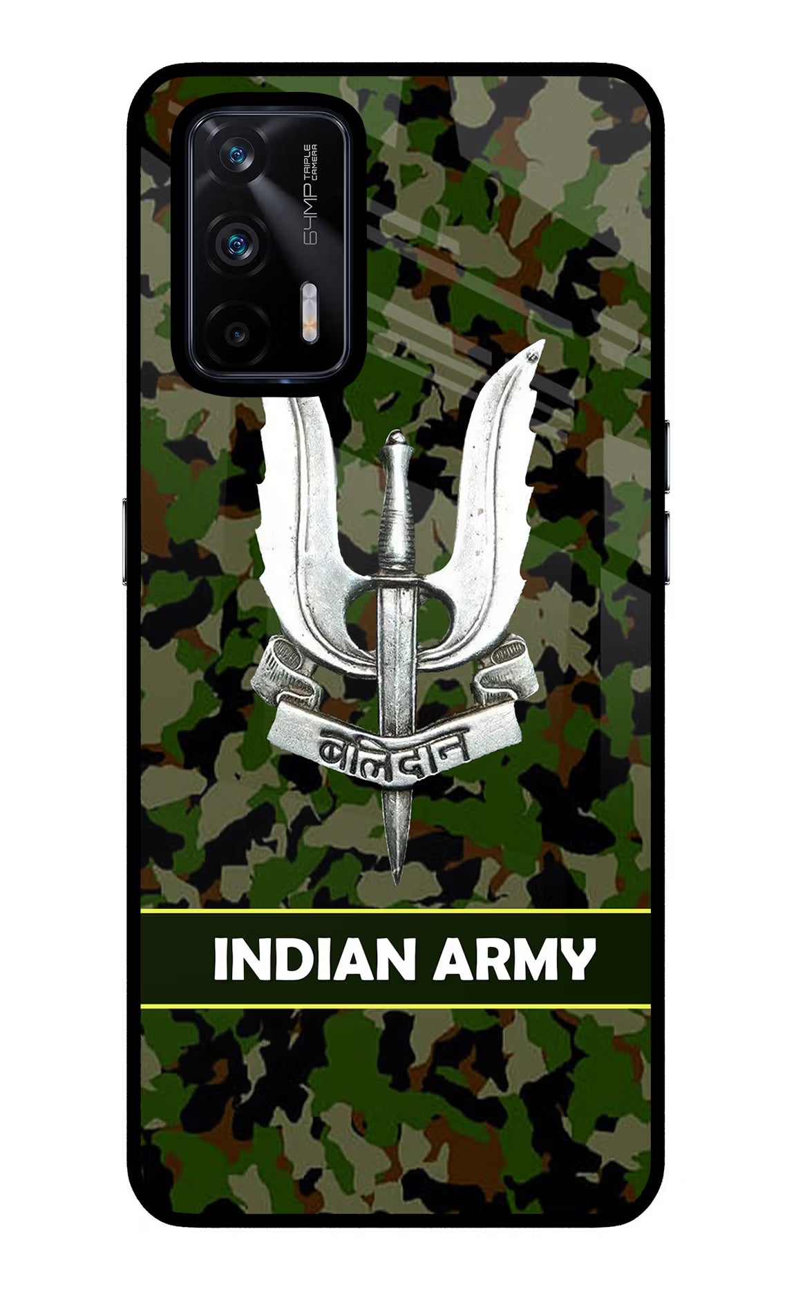 Balidan Indian Logo Realme X7 Max Glass Case Back Cover by Casekaro
