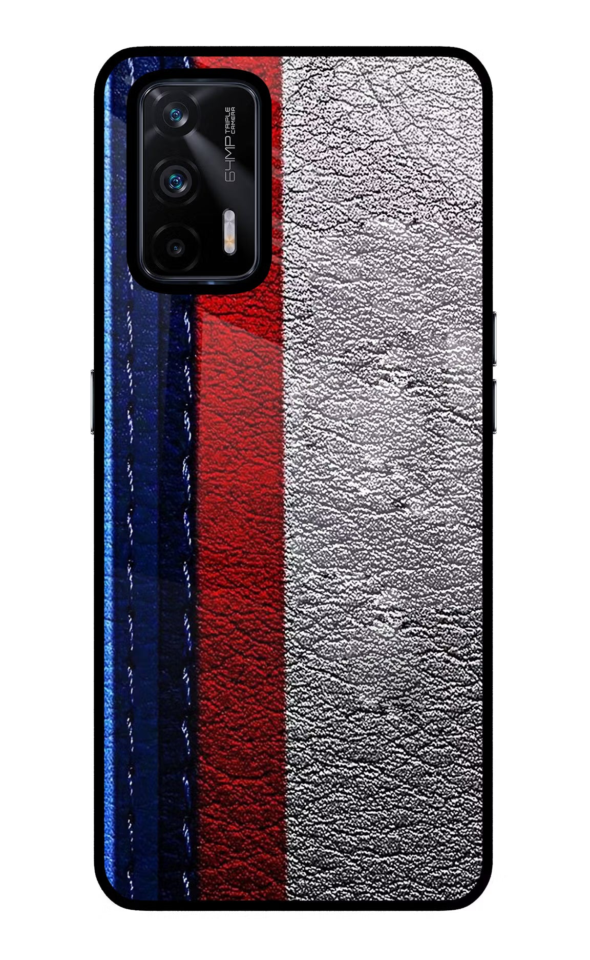 BMW Stripes Realme X7 Max Glass Case Back Cover by Casekaro