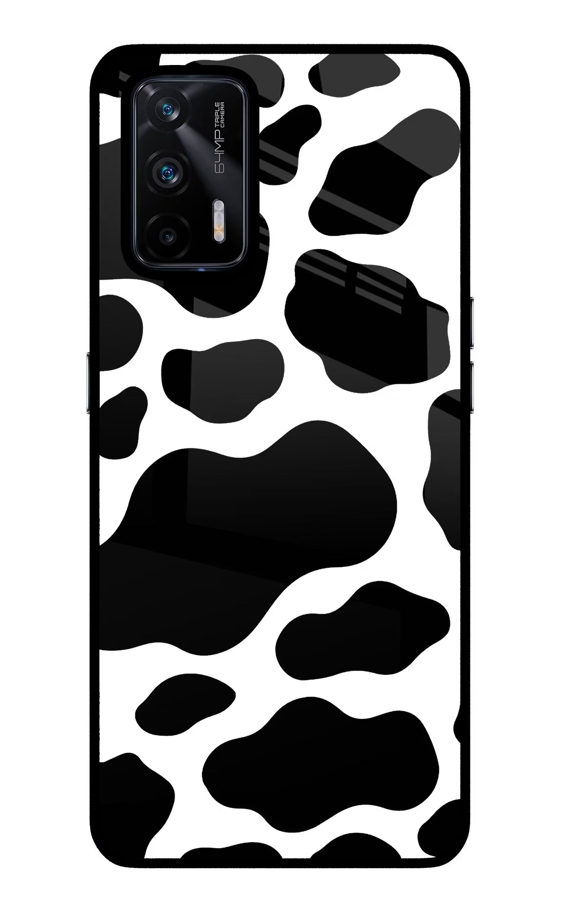 Cow Spots Realme X7 Max Glass Case Back Cover by Casekaro