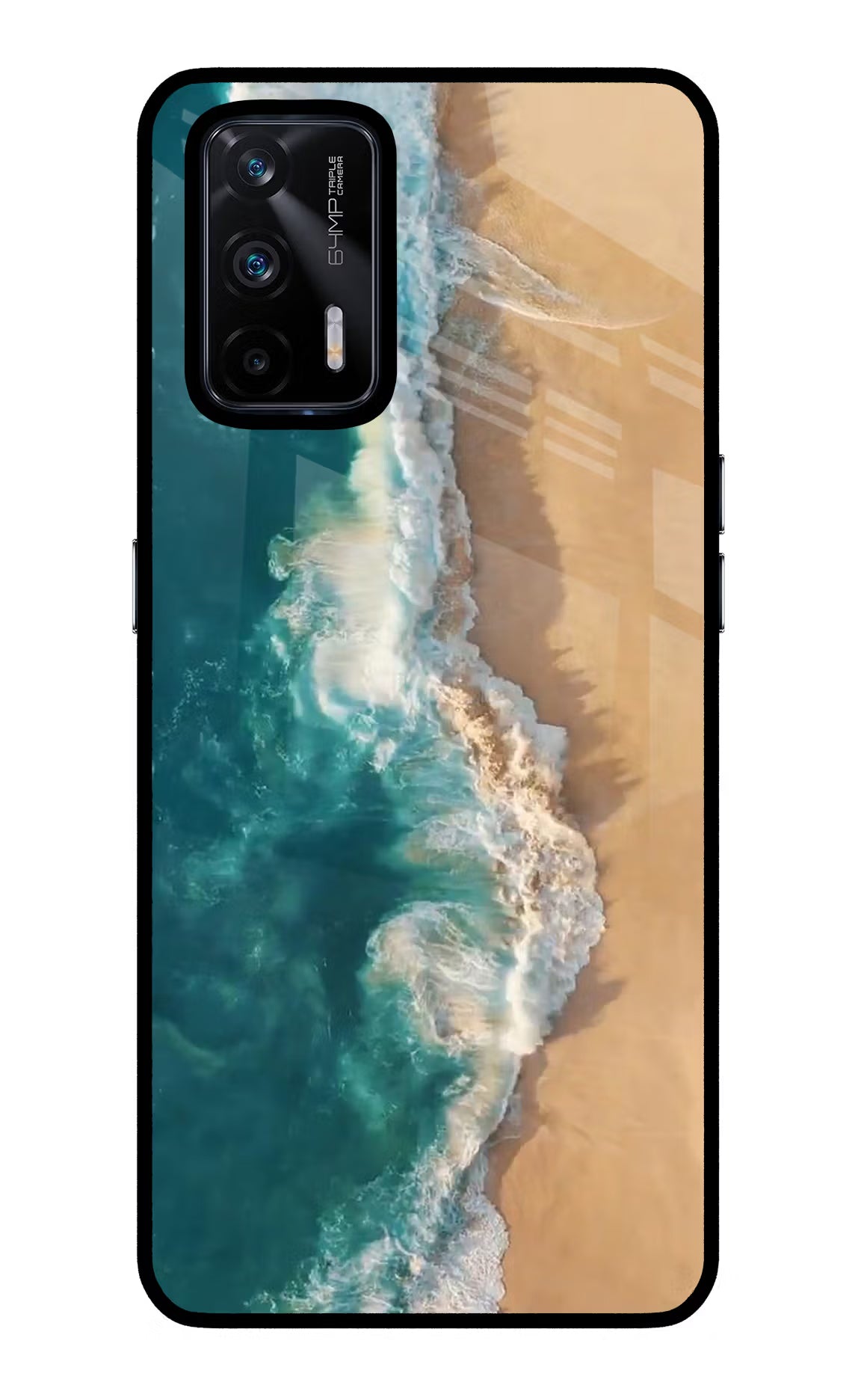 Ocean Beach Realme X7 Max Glass Case Back Cover by Casekaro