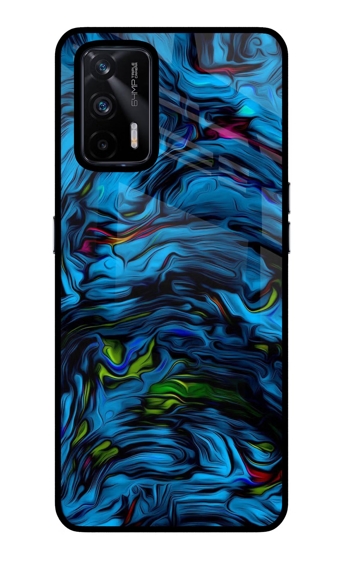 Dark Blue Abstract Realme X7 Max Glass Case