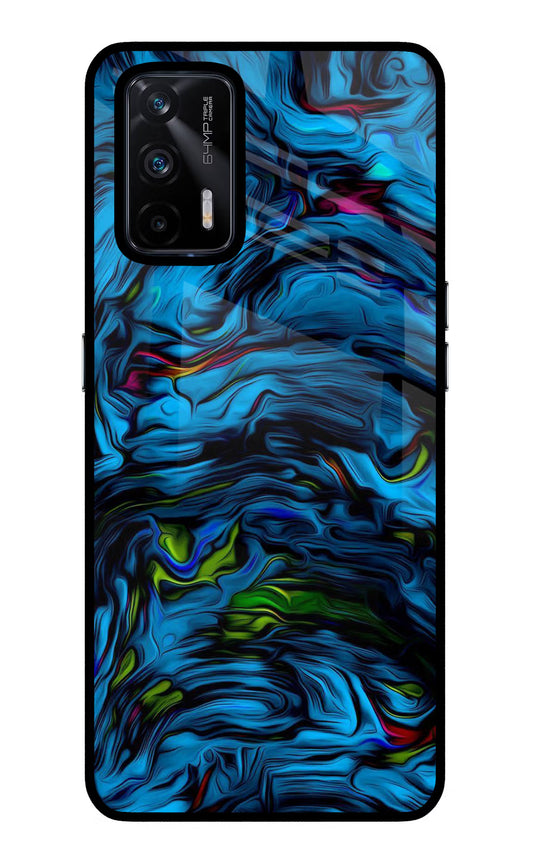Dark Blue Abstract Realme X7 Max Glass Case