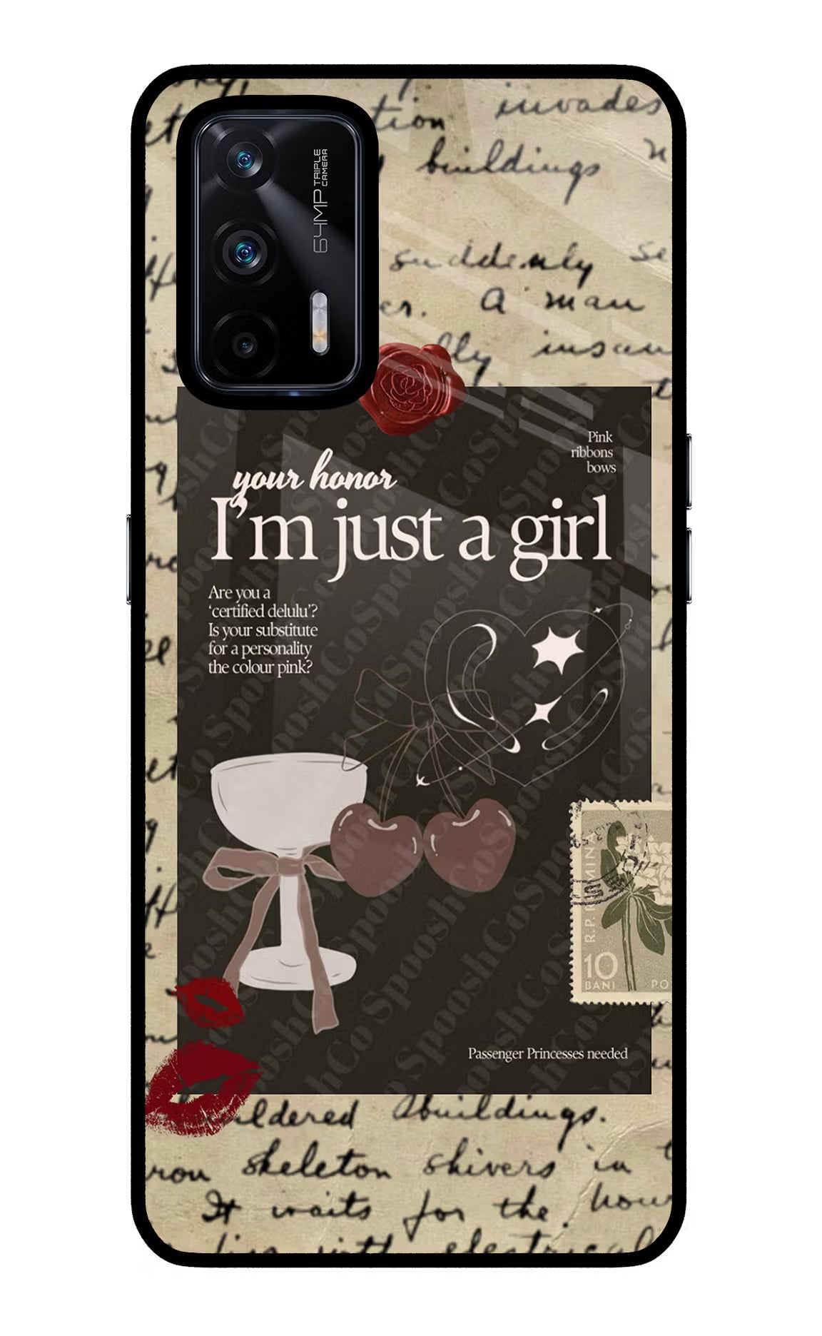 I am just a girl Realme X7 Max Glass Case