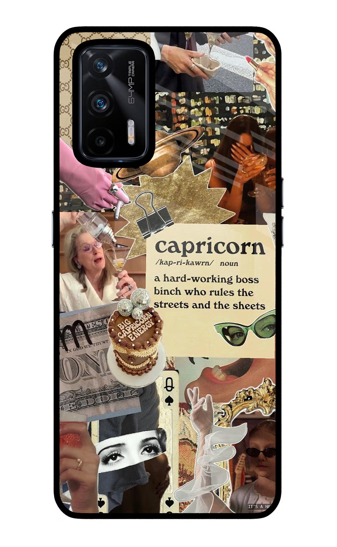 Capricorn Zodiac Realme X7 Max Glass Case Back Cover by Casekaro