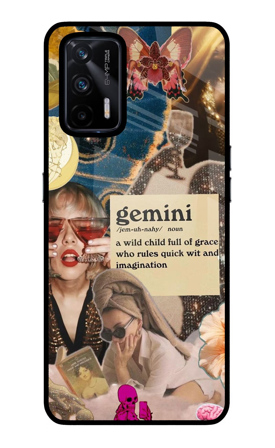 Gemini Zodiac Realme X7 Max Glass Case Back Cover by Casekaro