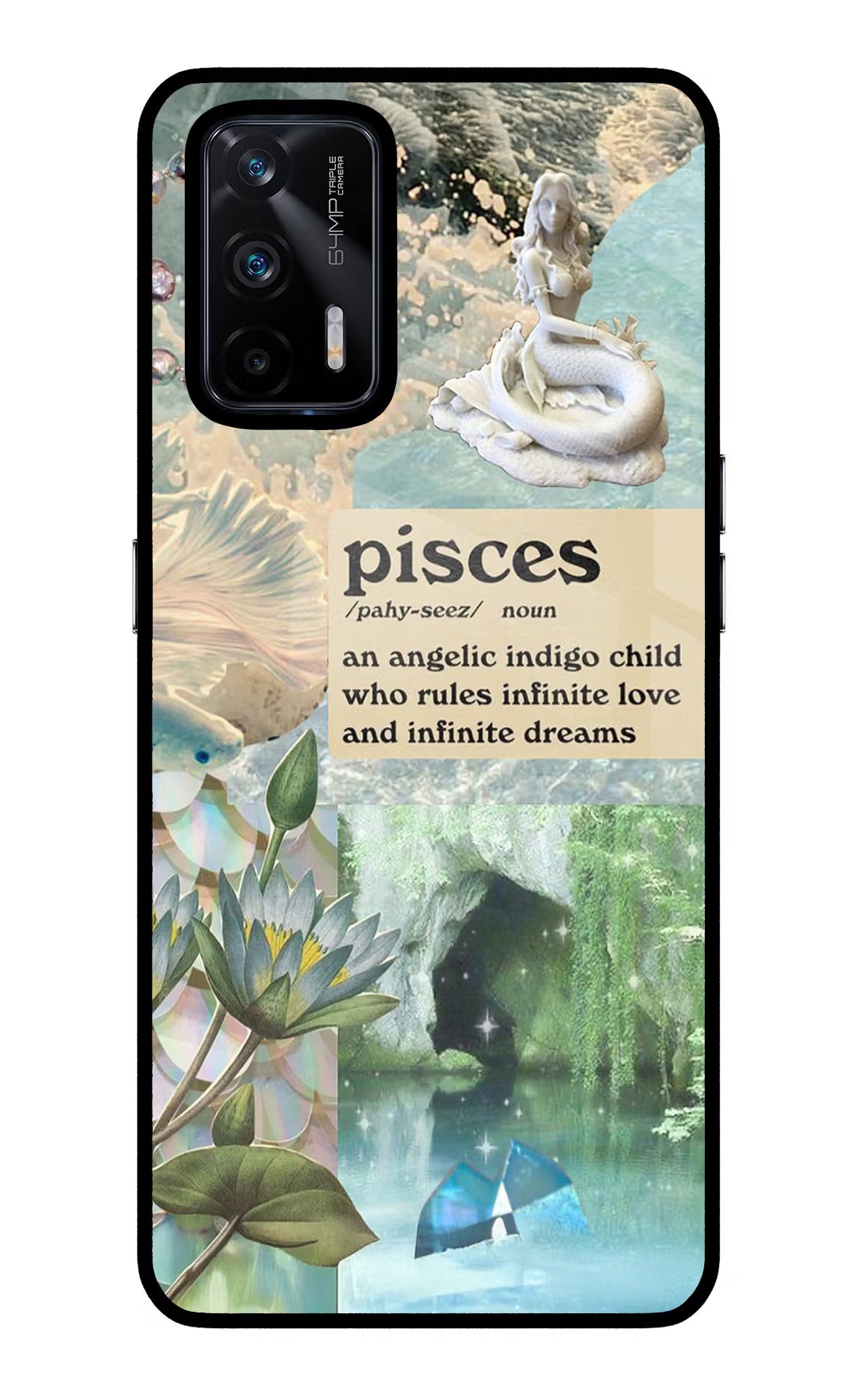 Pisces Zodiac Realme X7 Max Glass Case Back Cover by Casekaro
