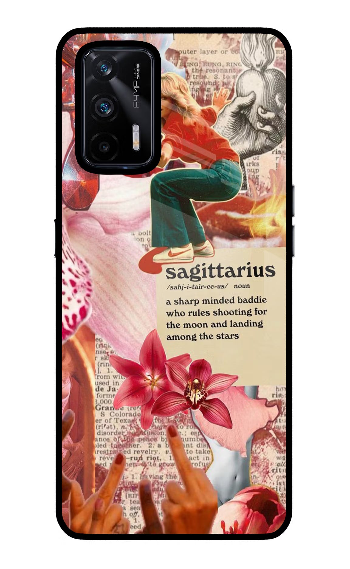 Sagittarius Zodiac Realme X7 Max Glass Case Back Cover by Casekaro
