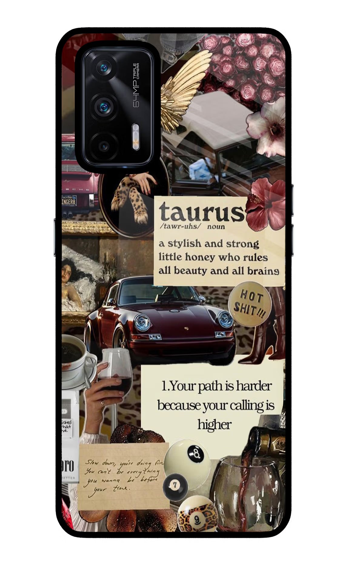 Taurus Zodiac Realme X7 Max Glass Case Back Cover by Casekaro