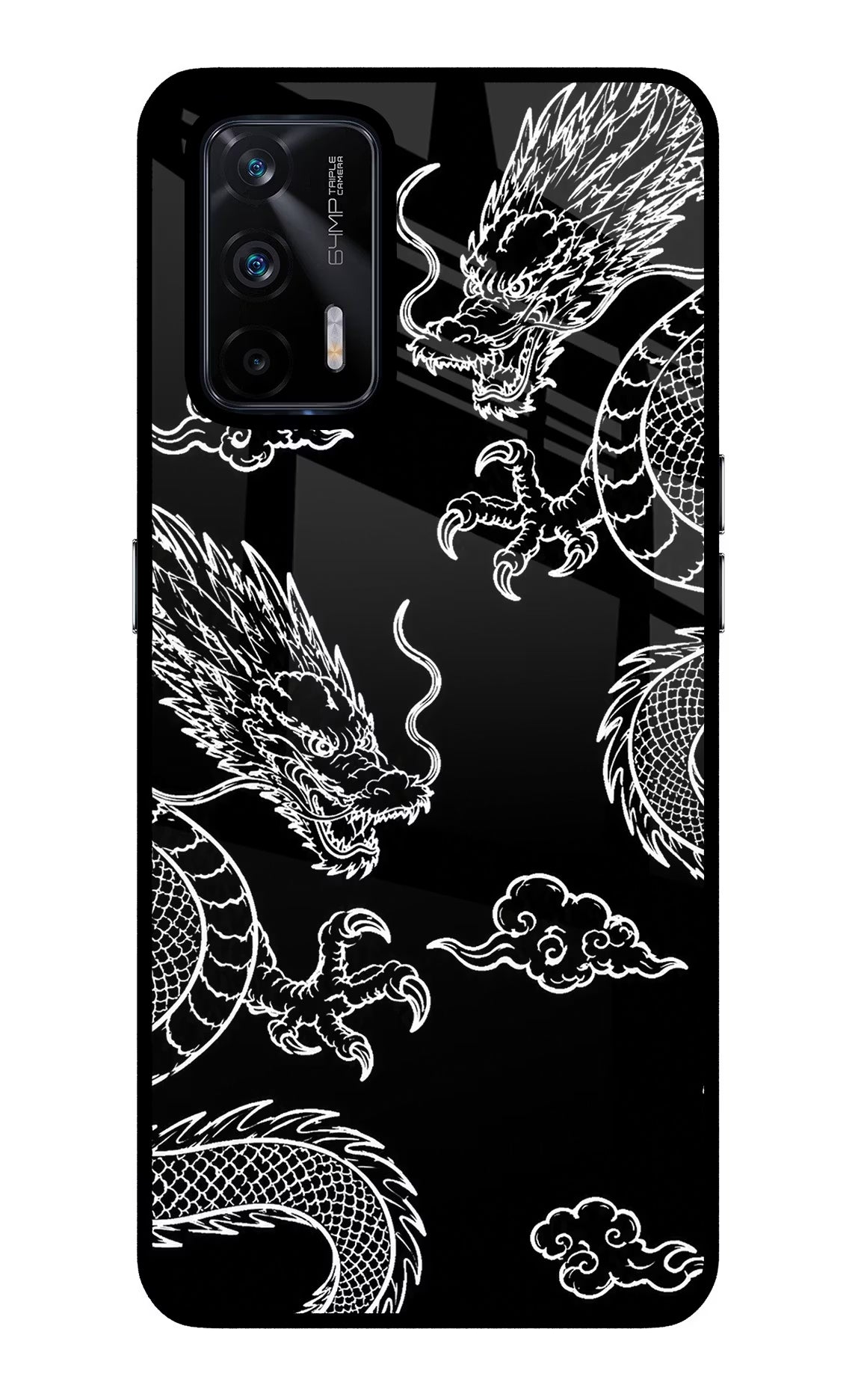Twin Dragons Realme X7 Max Glass Case Back Cover by Casekaro