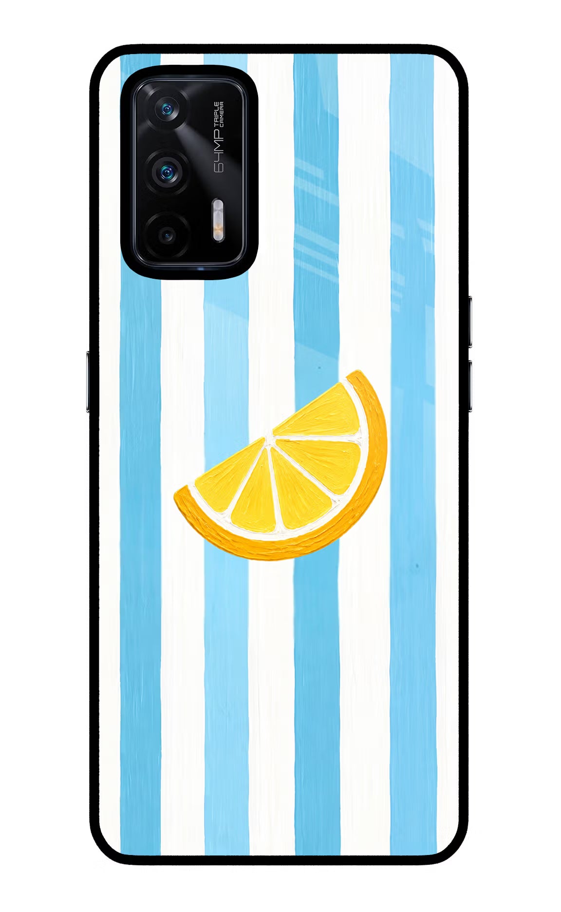 Summer Lemon Realme X7 Max Glass Case Back Cover by Casekaro